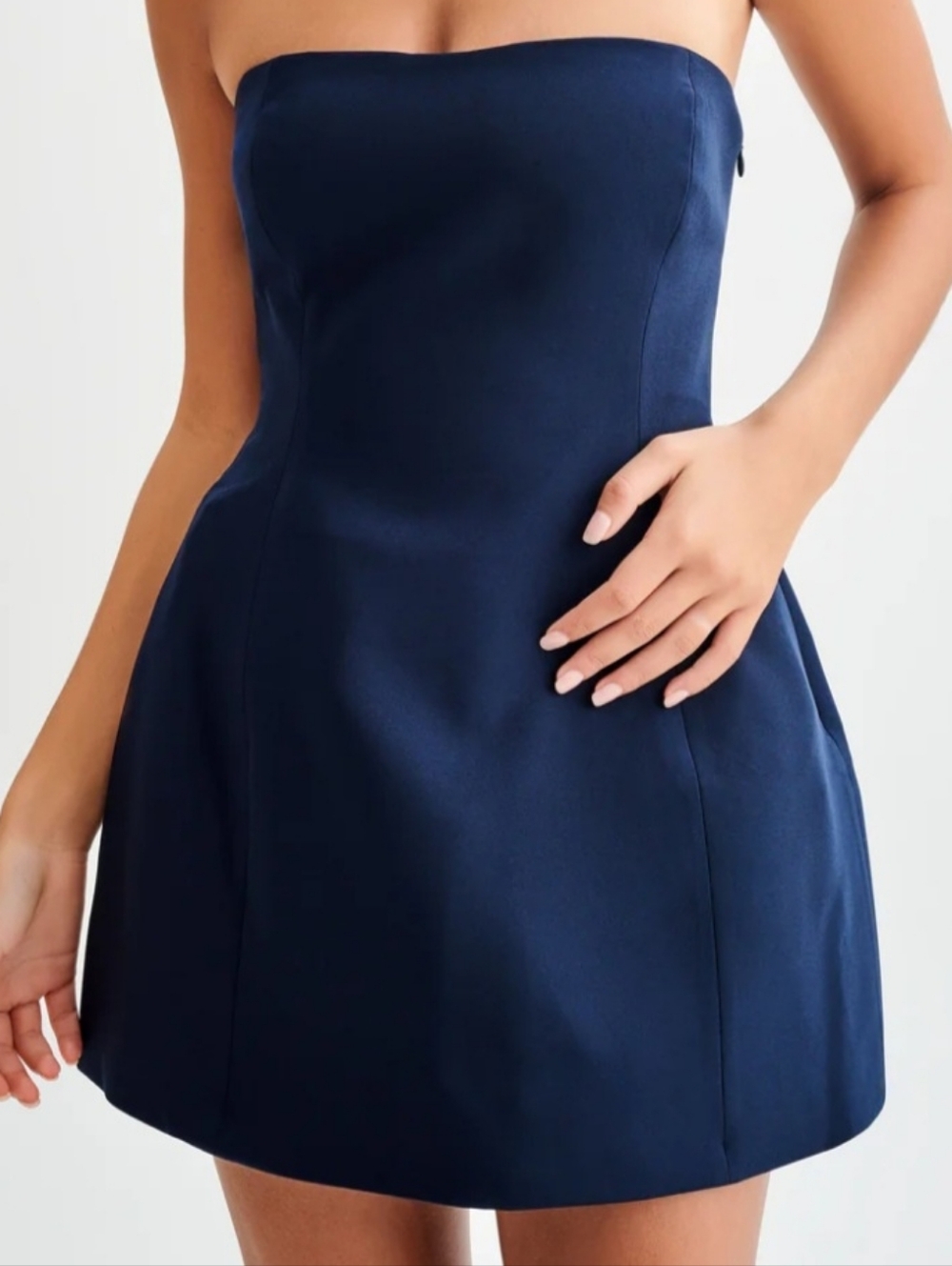 Meshki Strapless Navy Mini Dress